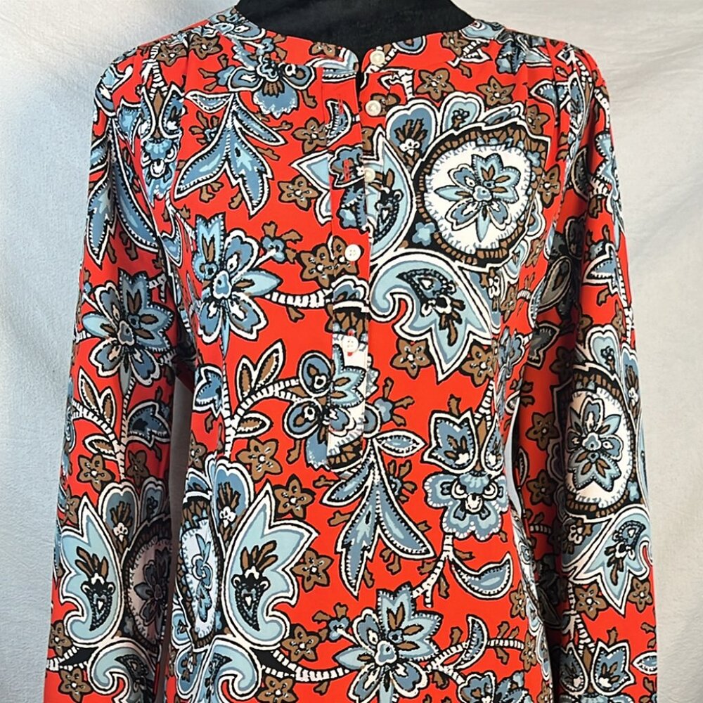 Ann Taylor LOFT Retro Floral Sheath Dress LP Boho Office Madmen Dinner Party Wed